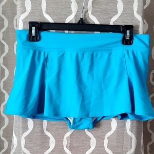 H2Oh! Bathing suit bottoms turquoise blue lined skirted size L